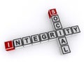 Social integrity word block on white