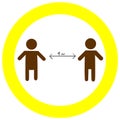 Social isolation. Social distance icon. Sign of quarantine measures. Protection against the spread of the virus