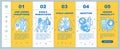 Social issues onboarding mobile web pages vector template. Single parenthood, child labour, gender inequality