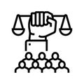 social justice line icon vector illustration