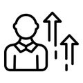 Social level up icon outline vector. Business corporate