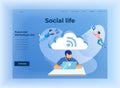Social Life and Cloud Storage Design Landing Page