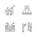 Social life pixel perfect linear icons set