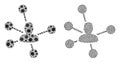 Social Links Icon - Collage of Covid-2019 Biological Hazard Infection Elements