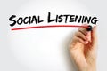 Social Listening - Process Of Understanding The Online Conversation About A Company Or Brand, Text Concept Background