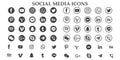 Most popular social media icon vector flat design illustration isolated on white background Royalty Free Stock Photo