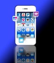 Social Madia apps on a Apple iPhone 4S Royalty Free Stock Photo