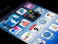 Social Madia apps on a Apple iPhone 4S Royalty Free Stock Photo