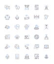 Social marketing line icons collection. Engagement, Branding, Virality, Influence, Segmentation, Persuasion