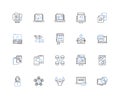 Social marketing line icons collection. Engagement, Influence, Shares, Advocacy, Outreach, Viral, Nerking vector and