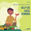 Banner design of help the local vendors