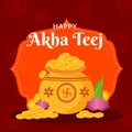 Creative illustration for festival of akha teej banner design