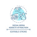 Social media addicts attraction concept icon Royalty Free Stock Photo