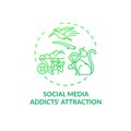Social media addicts attraction concept icon