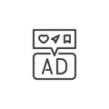 Social Media Advertising line icon