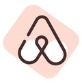 Social media airbnb, icon Royalty Free Stock Photo