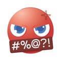 Social media angry emoji censored language Royalty Free Stock Photo