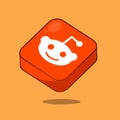 Reddit social media app website icon vector Cube icon