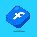Facebook social media app website icon vector Cube icon