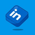 LinkedIn social media app website icon vector Cube icon