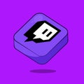 Twitch social media app website icon vector Cube icon