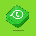 Whatsapp social media app website icon vector Cube icon