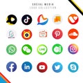 Social media application logo collection Royalty Free Stock Photo
