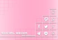 Social media background with social media logo in square frame free vector