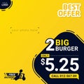 Social media banner post template fast food ad for business digital marketing