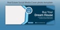 Social Media Banner Template Design For Real Estate Business. Royalty Free Stock Photo
