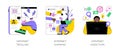 Social media behavior abstract concept vector illustrations.