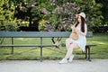 Social media blogger, enthusiast outdoor portrait. Latina woman taking a selfie in the park, capturing her love for Royalty Free Stock Photo