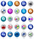 Social media buttons set Royalty Free Stock Photo