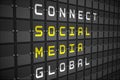 Social media buzzwords on black mechanical board Royalty Free Stock Photo