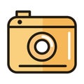 Social media camera internet web technology interface line and fill style icon