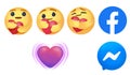 Social media care emoji on white background,Facebook releases care emoji reactions on Facebook and messenger during COVID-19