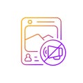 Social media censorship gradient linear vector icon