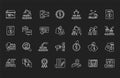 Social media chalk white icons set on black background Royalty Free Stock Photo