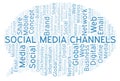 Social Media Channels word cloud Royalty Free Stock Photo