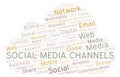 Social Media Channels word cloud Royalty Free Stock Photo