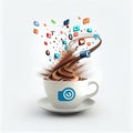 Social Media Chaos in a Cup: The Negative Effects of Social Media Royalty Free Stock Photo