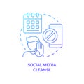 Social media cleanse blue gradient concept icon Royalty Free Stock Photo