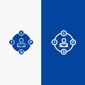 Social Media, Communication, Distractions, Media, Procrastination Line and Glyph Solid icon Blue banner Line and Glyph Solid icon