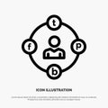 Social Media, Communication, Distractions, Media, Procrastination Line Icon Vector