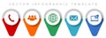 Social media and communication pointer collection, miscellaneous icons such as people, globe, phone, e-mail and notebook, flat