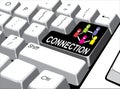 Social media concept: Enter button with connection on computer Royalty Free Stock Photo