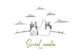 Social media concept. Hand drawn isolated vector. Royalty Free Stock Photo