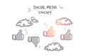 Social media concept. Hand drawn isolated vector. Royalty Free Stock Photo