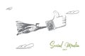 Social media concept. Hand drawn isolated vector. Royalty Free Stock Photo