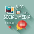 Social media concept illustration in flat design Royalty Free Stock Photo